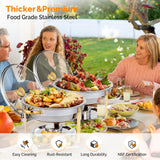 Meiffer 6-piece 2/4/6/8 piece set commercial 304 stainless steel rolling heat-resistant tray set - NSF stainless steel countertop system, only includes food trays, water trays and fuel storage containers, only for cooking