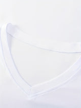 MCKENATEN MK Men's Quick-Dry V-Neck T-Shirt - High Elasticity Slim Fit Short Sleeve, Solid Color Moisture-Wicking Polyester for Outdoor Running, Gym & Casual Summer Wear, Machine Washable, Sleek Vneck Tee, Quickdry Material