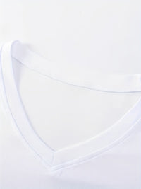 MCKENATEN MK Men's Quick-Dry V-Neck T-Shirt - High Elasticity Slim Fit Short Sleeve, Solid Color Moisture-Wicking Polyester for Outdoor Running, Gym & Casual Summer Wear, Machine Washable, Sleek Vneck Tee, Quickdry Material