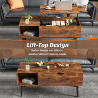 Elegant Black Coffee Table For Living Room - Lift Top Design Offering Versatility. Small Rising Wooden Dining Center Table With Storage Shelf And Hidden Compartment, Ideal For Organizing And Enhancing Your Living Space.