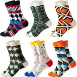 6-Pair Unisex Socks - Mathematical Designs (Equations, Graphs, Geometry) - Breathable All-Season Medium Tube - Casual, Athletic & Casual Attire - Machine Washable - STEM Gifts for Math Lovers - Men & Women, Novelty Socks, Pla