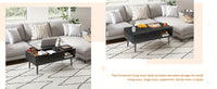 Elegant Black Coffee Table For Living Room - Lift Top Design Offering Versatility. Small Rising Wooden Dining Center Table With Storage Shelf And Hidden Compartment, Ideal For Organizing And Enhancing Your Living Space.