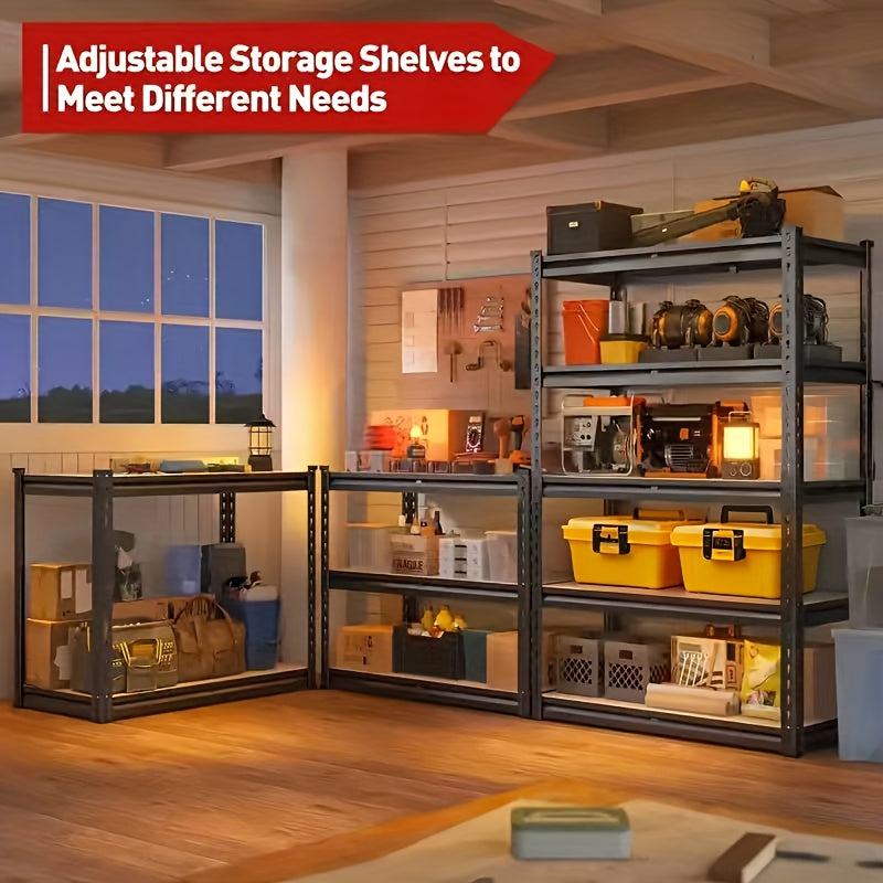 [Heavy Duty Shelving] Heavy Duty 5 Tier 2000LBS Metal Shelving Units | 72"H/60"H Garage Shelving Storage Shelves, Adjustable Metal Shelving Unit For Garage Shelves Utility Rack Shelf For Basement Pantry Closet Shelves, Black,