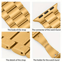 Casman Gold-Plated Stainless Steel Smartwatch Bands with Case Cover, Foldover Clasp, Compatible with Apple Watch Series, Ultra & iWatch 49mm/45mm/44mm/42mm/38mm/40mm/41mm - Non-Water Resistant