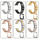 Casman Gold-Plated Stainless Steel Smartwatch Bands with Case Cover, Foldover Clasp, Compatible with Apple Watch Series, Ultra & iWatch 49mm/45mm/44mm/42mm/38mm/40mm/41mm - Non-Water Resistant