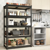 [Heavy Duty Shelving] Heavy Duty 5 Tier 2000LBS Metal Shelving Units | 72"H/60"H Garage Shelving Storage Shelves, Adjustable Metal Shelving Unit For Garage Shelves Utility Rack Shelf For Basement Pantry Closet Shelves, Black,