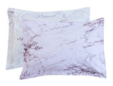 Elegant Comfort Reversible 10-Piece Comforter Set, Marble Print, Decorative Pillow and Fitted Sheet with Smart Pockets, Soft, Plush, & Lightweight Material, 10pc Marble, Queen, Lilac/Purple