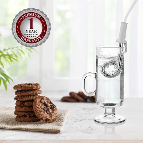 OVENTE Electric Immersion Water Heater (Pack of 2), 300W Mini Submersible Instant Boiler for Coffee and Tea, Portable, Lightweight and Easy to Use Home, Travel or Camping Accessories, White CH3012