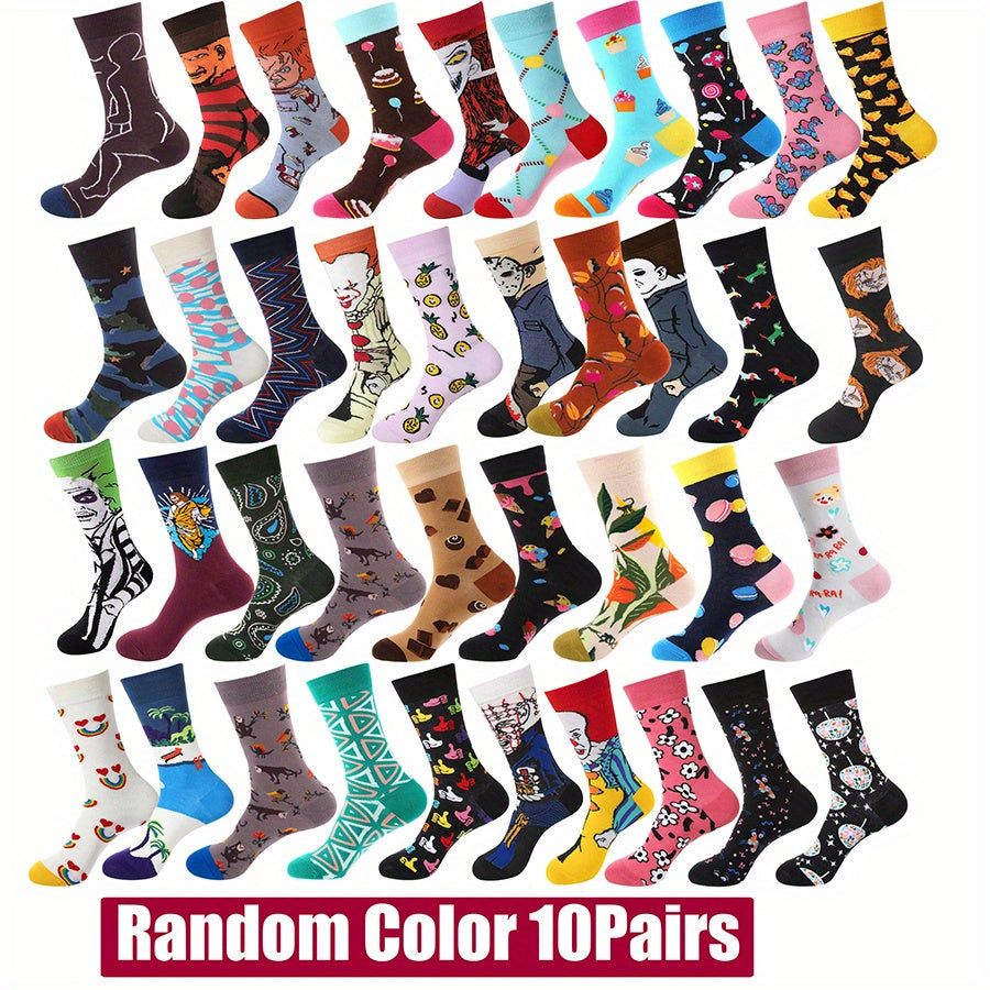 10/ 20Pairs Men Women Sport Socks Street Style Novelty Hip Hop Designer Happy Socks Funny for Basketball Skateboard Passions
