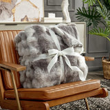 Cozy Bliss Faux Fur Throw Blanket for Couch, Fuzzy Soft Plush Thick Bubble Blanket for Sofa Bedroom Living Room, 60 * 80 Inches Tie-dye Taupe