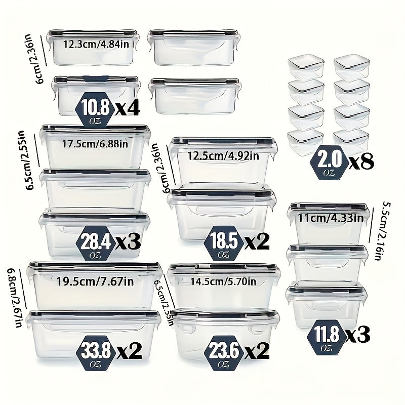 48pcs luxury food storage container set of high quality - sealed design, BPA free, easy to fasten lid, stackable microwave safe - including 24 containers, 24 lids, free labels, and kitchen storage marker pen