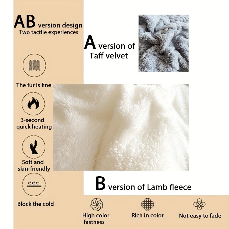 A Piece Of High-quality Thickened Velvet Blanket | Soft 100% Superfine Fiber Filling, Light Beige Soft Polyester Fabric, Suitable For Bedrooms And Hotel Rooms, Winter Warmth Blanket, Fluffy Quilt, Soft And Thick Blanket, Vint