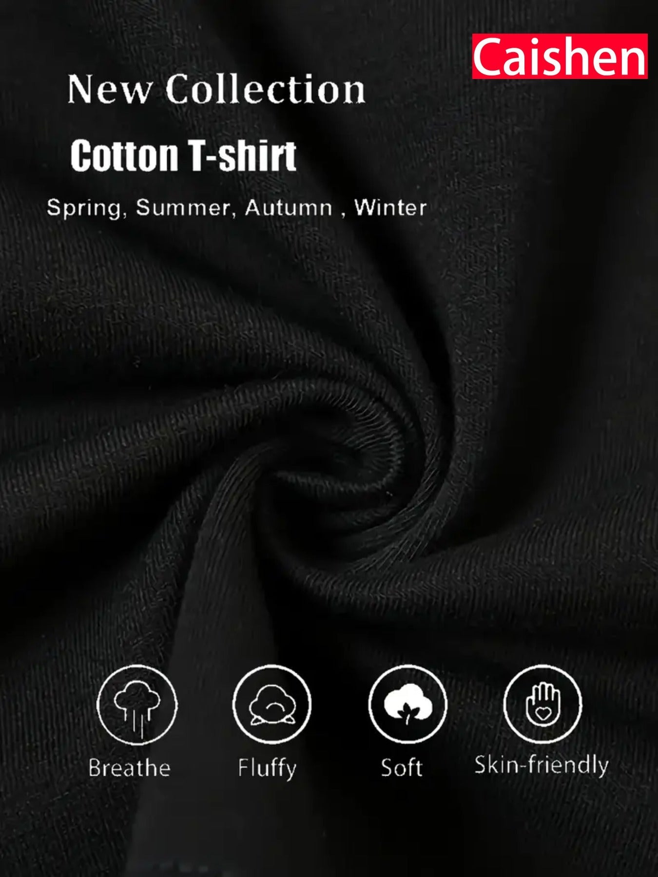 Four-piece 100% Cotton Men'S T-shirt Unisex Summer Simple Loose Crewneck Casual Sports Valentine'S Day Christmas Couples Holiday Gift