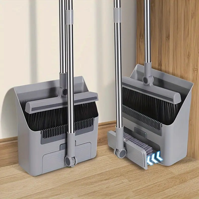 3 in 1 Foldable Broom Mop Dustpan Combination Set, Household Cleaning Tool Set, Efficient Cleaning, Flexible Design, Quick Dust Removal, Good Helper for Home And Office Cleaning 2025