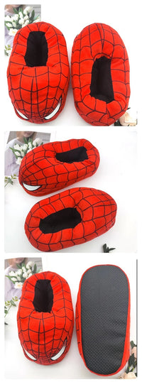 Cotton Slippers Spider Man Cartoon Couple Bag And Warm Shoes Men'S And Women'S