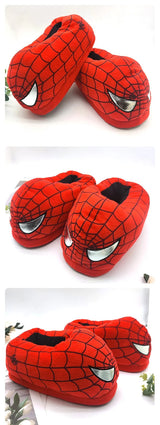 Cotton Slippers Spider Man Cartoon Couple Bag And Warm Shoes Men'S And Women'S