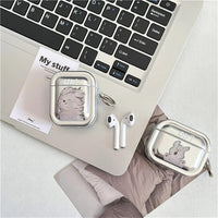 Lovely Oil Painting Puppy Mirror Earphone Case For Airpods 3 Pro 2 1 Shockproof