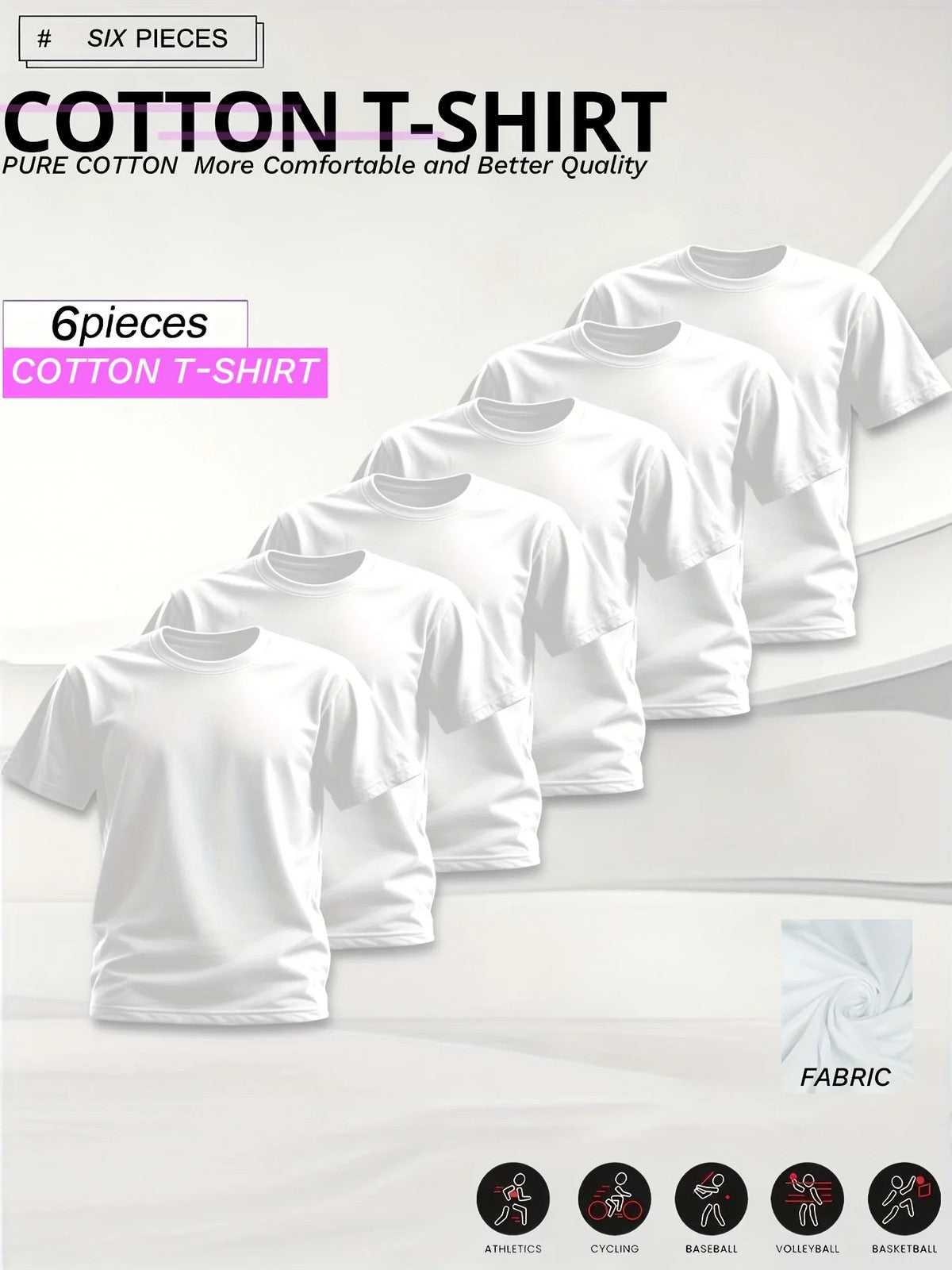 Exclusive for Men! 6 - Piece Set Black And White Solid - Colored 100 Percent