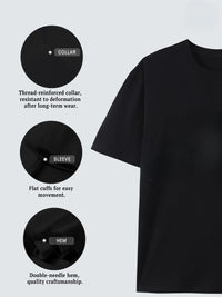 Four-piece 100% Cotton Men'S T-shirt Unisex Summer Simple Loose Crewneck Casual