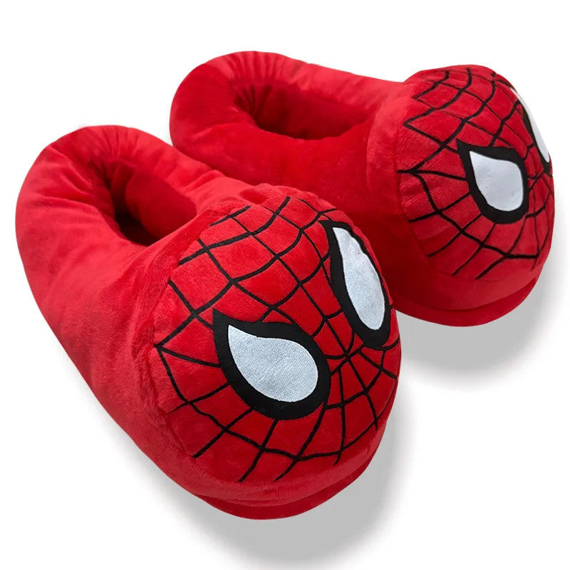 Cotton Slippers Spider Man Cartoon Couple Bag And Warm Shoes Men'S And Women'S