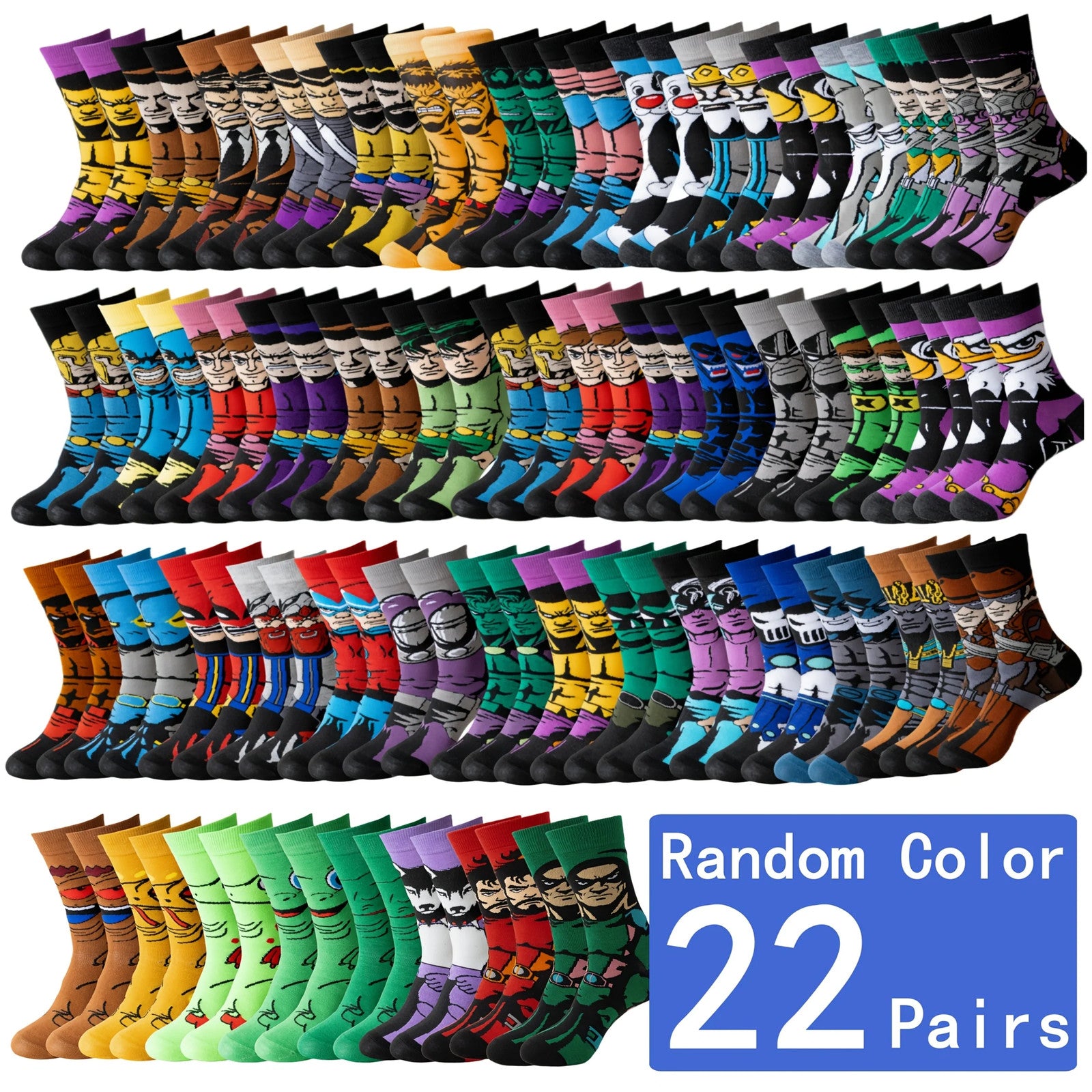 22 Pairs Of Cartoon Knitted Socks Are Novel, Fun, And Casual For Both Men And