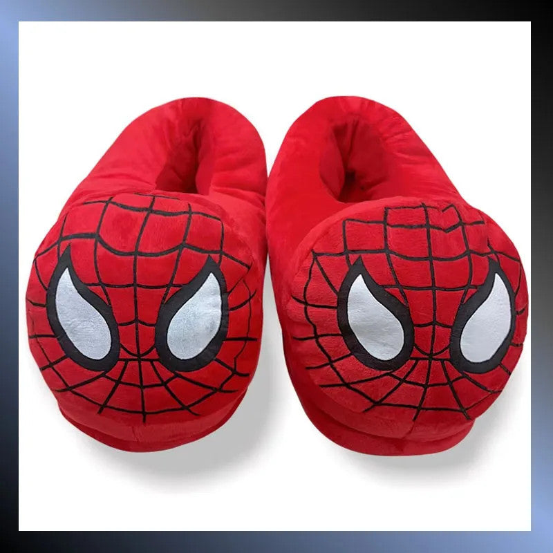 Cotton Slippers Spider Man Cartoon Couple Bag And Warm Shoes Men'S And Women'S