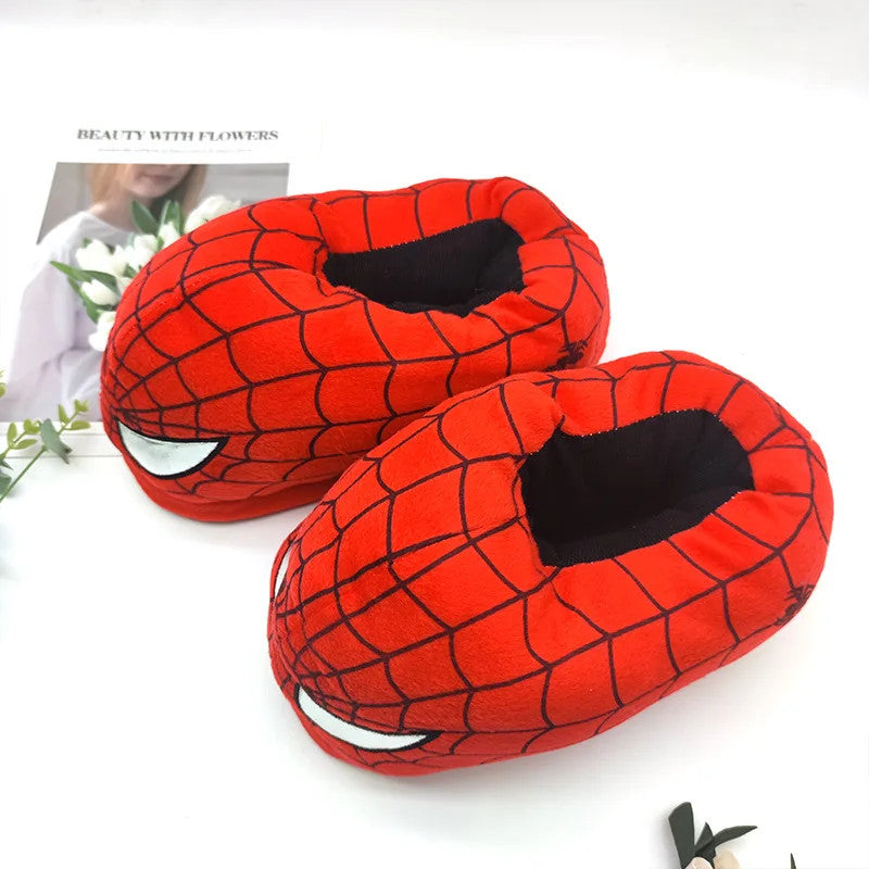 Cotton Slippers Spider Man Cartoon Couple Bag And Warm Shoes Men'S And Women'S