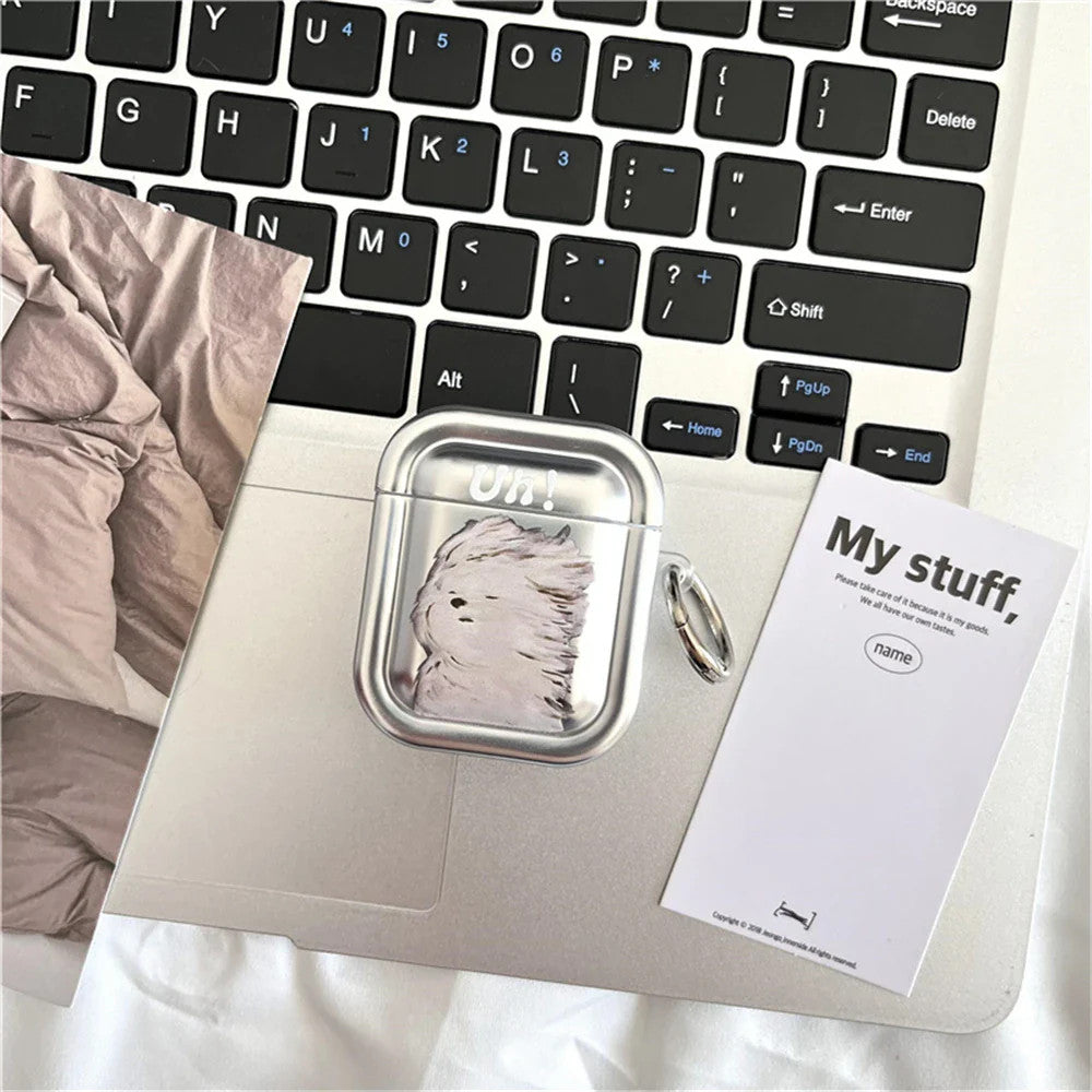 Lovely Oil Painting Puppy Mirror Earphone Case For Airpods 3 Pro 2 1 Shockproof