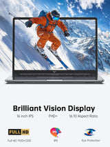 KAIGERR 16.0-inch Laptop, 16GB DDR4 512GB SSD, Newest Windows 11 Laptop with