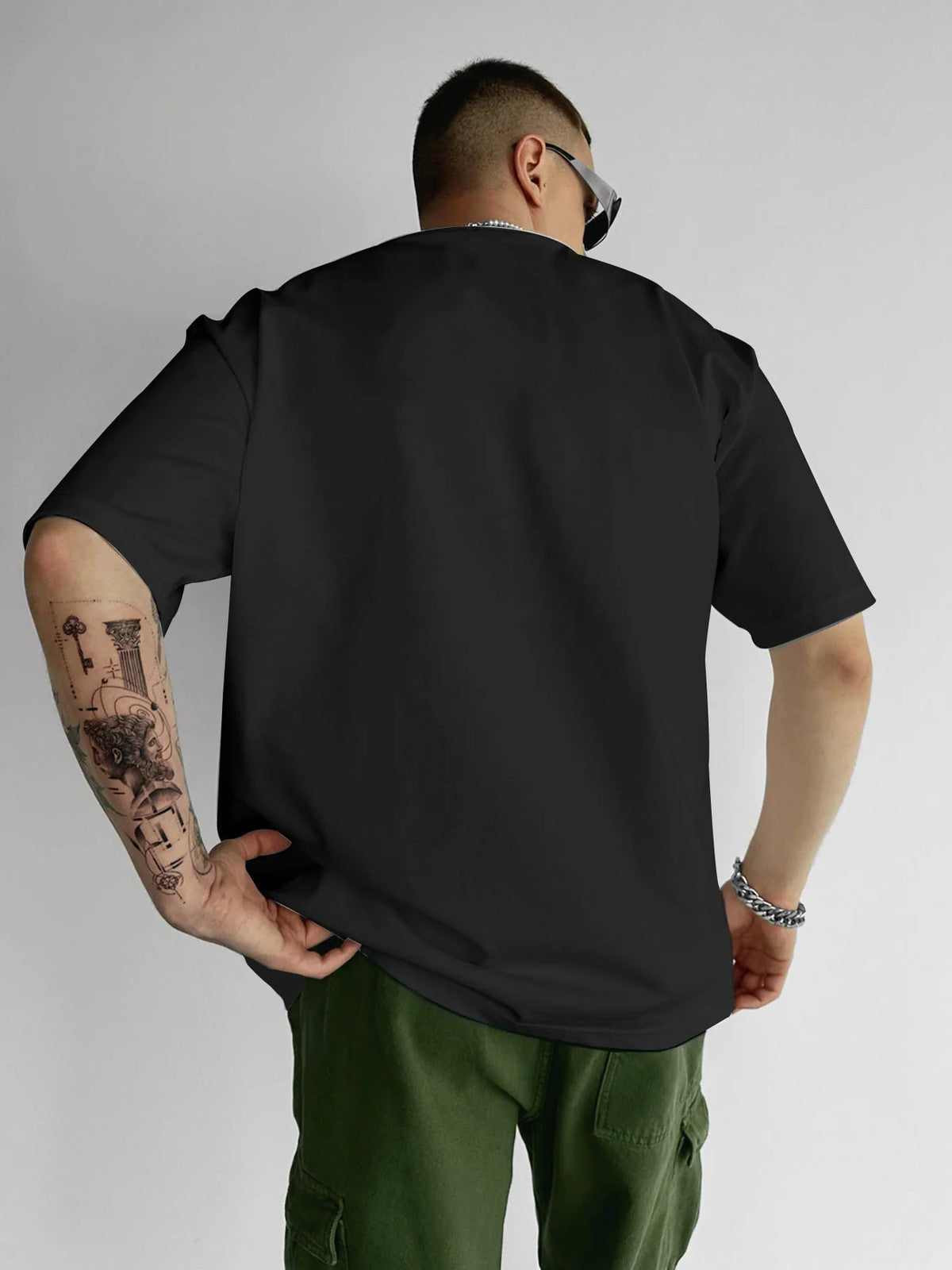 Four-piece 100% Cotton Men'S T-shirt Unisex Summer Simple Loose Crewneck Casual