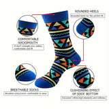 6 Pairs Unisex Men Cotton Socks Funny Geometric Trendy Socks Personality And