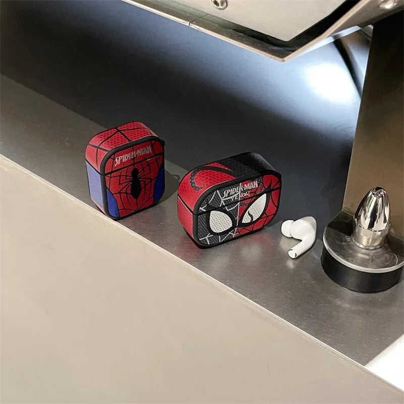 For Airpods 4 Case 2024,Disney Spiderman PU Leather TPU Protective Earphone
