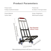 1pc Of Heavy-duty Folding Trolley With Wheels-portable Stair Crawling Wheel