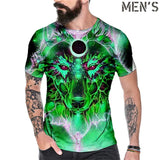 Men's Bold Lion 3D Print T-Shirt - Oversized, Short Sleeve, Crew Neck Tee with