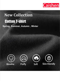 Four-piece 100% Cotton Men'S T-shirt Unisex Summer Simple Loose Crewneck Casual