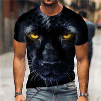 Men's Bold Lion 3D Print T-Shirt - Oversized, Short Sleeve, Crew Neck Tee with
