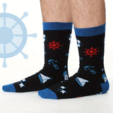 8 Pairs Sailing Socks for Men Boat Nautical Cotton Crew Socks Cruise Navy Gift
