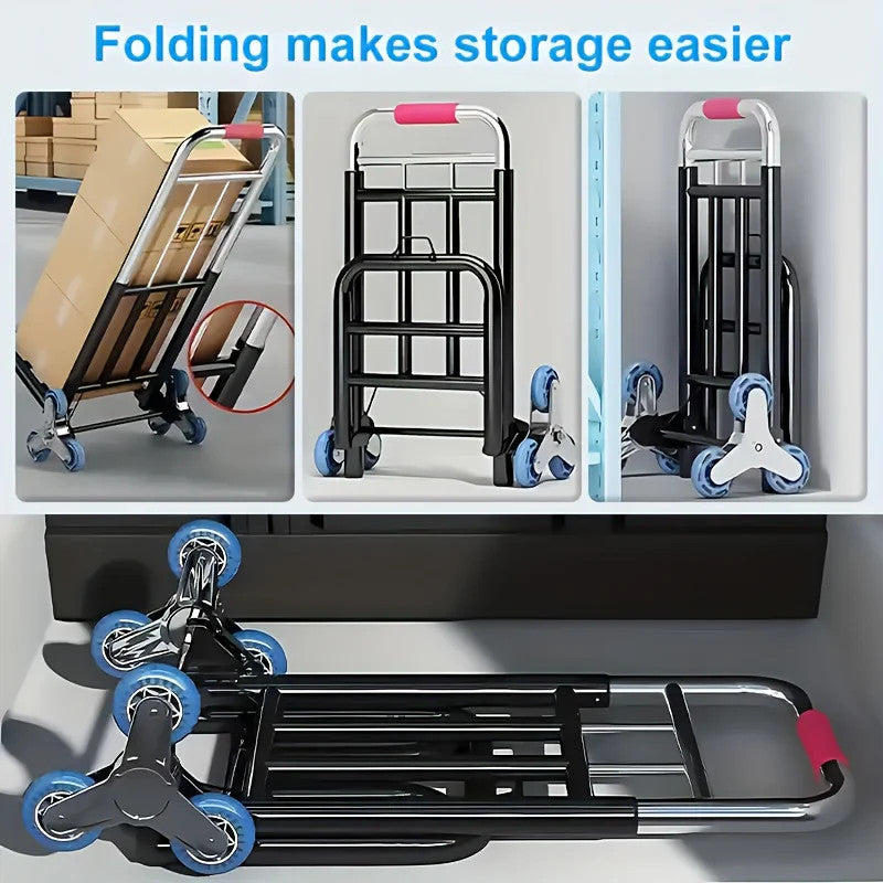 1pc Of Heavy-duty Folding Trolley With Wheels-portable Stair Crawling Wheel