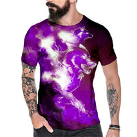 Men's Bold Lion 3D Print T-Shirt - Oversized, Short Sleeve, Crew Neck Tee with