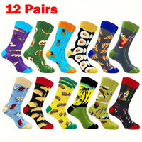 [Fun Cartoon Socks] Nujoyco 12 Pairs Fun and Colorful Cartoon Socks | Machine