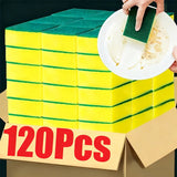 120pcs Heavy-Duty Non-Stick Kitchen Sponges - Oil-Resistant, Scratch-Resistant,