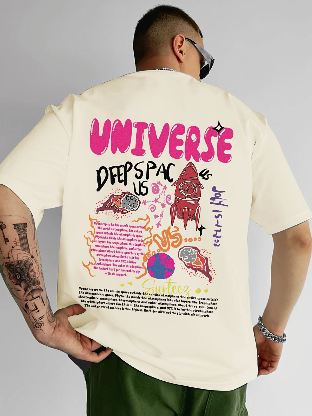 Four-piece 100% Cotton Men'S T-shirt Unisex Summer Simple Loose Crewneck Casual