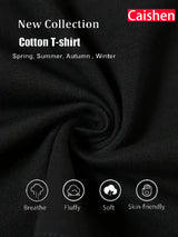 Four-piece 100% Cotton Men'S T-shirt Unisex Summer Simple Loose Crewneck Casual