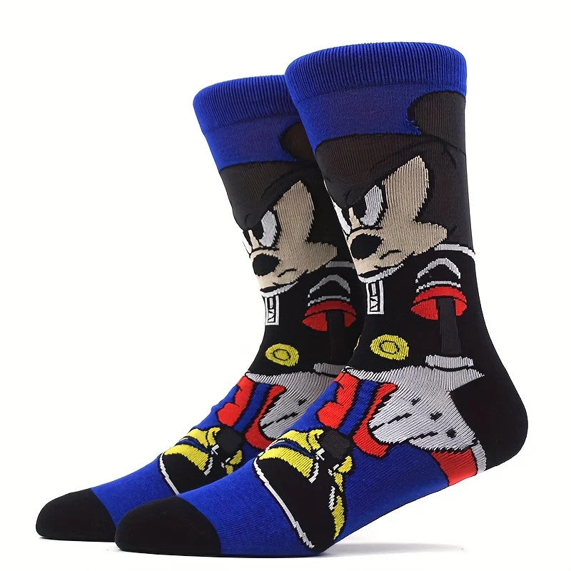 10 Pairs Unisex Cartoon Socks - Mickey & Donald Duck Breathable Elastic Socks