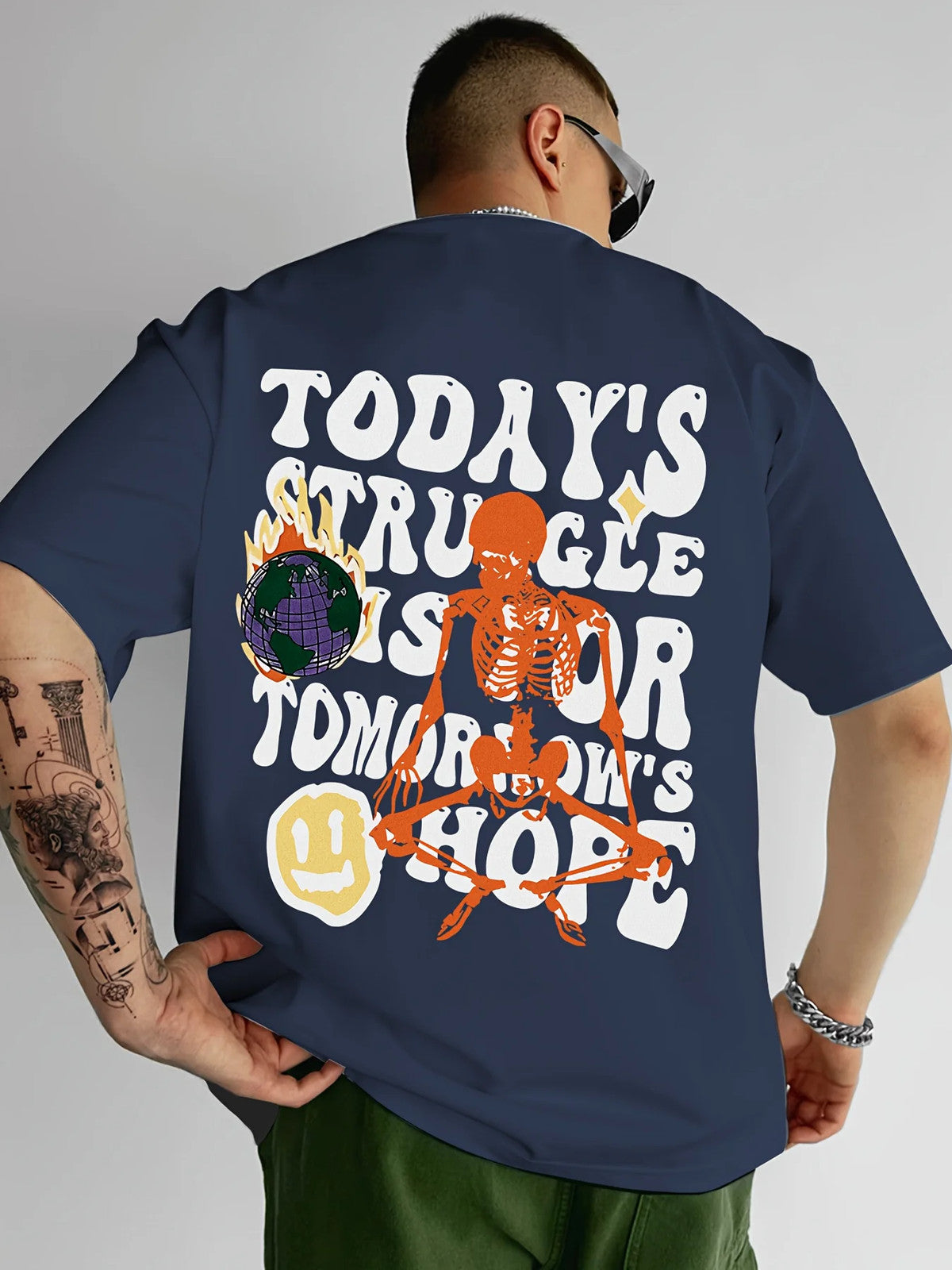 Four-piece 100% Cotton Men'S T-shirt Unisex Summer Simple Loose Crewneck Casual