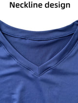 MCKENATEN MK Men's Quick-Dry V-Neck T-Shirt - High Elasticity Slim Fit Short