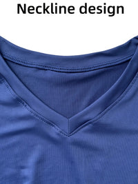 MCKENATEN MK Men's Quick-Dry V-Neck T-Shirt - High Elasticity Slim Fit Short