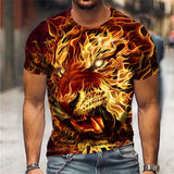 Men's Bold Lion 3D Print T-Shirt - Oversized, Short Sleeve, Crew Neck Tee with