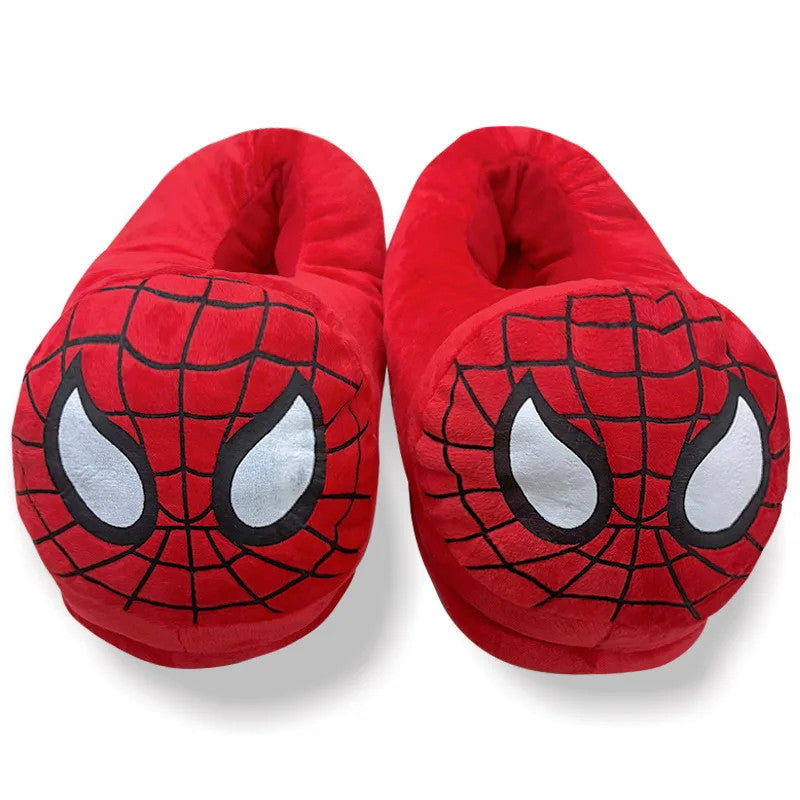 Cotton Slippers Spider Man Cartoon Couple Bag And Warm Shoes Men'S And Women'S