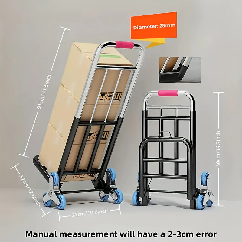 1pc Of Heavy-duty Folding Trolley With Wheels-portable Stair Crawling Wheel